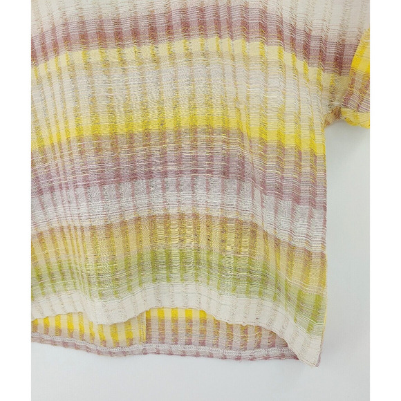 Anthropologie Dolan Crop Top XS Pastel Ombre Metallic Thread Boxy Boho Chic - Picture 5 of 10